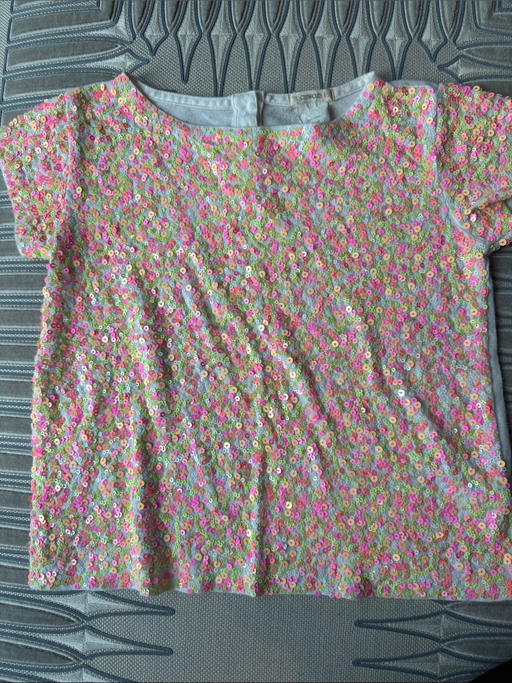 Crewcuts Girls Sequin Short Sleeve Top - Multicolor